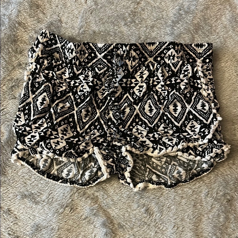 Target High Waist Black and White Shorts